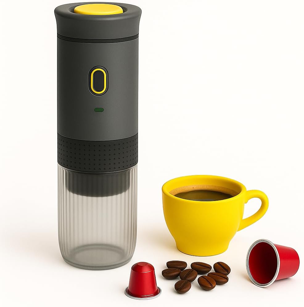 DuckDik Cafetera Espresso Portatil (Gris)