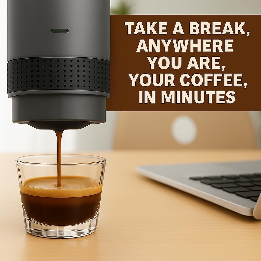 DuckDik Cafetera Espresso Portatil (Gris)