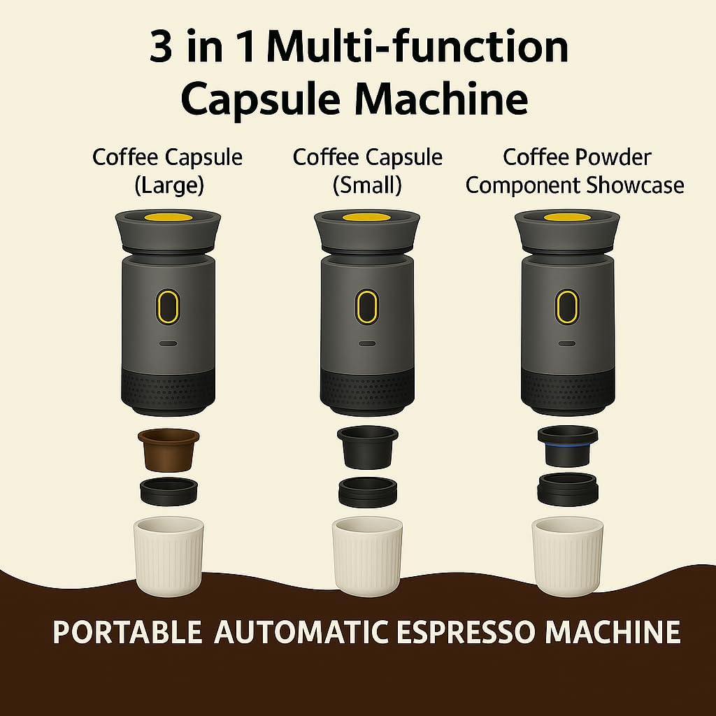 DuckDik Cafetera Espresso Portatil (Gris)