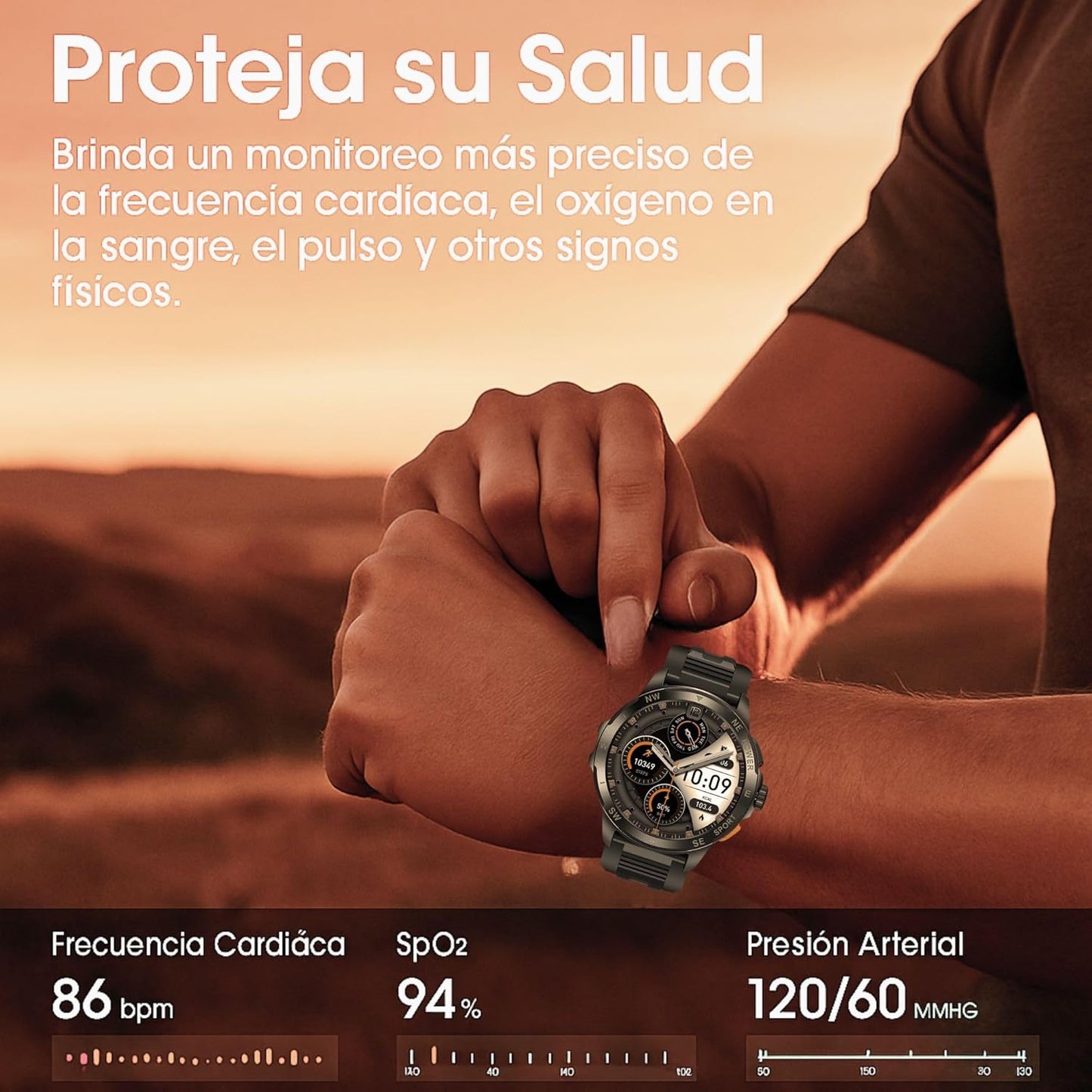 DuckDik Reloj Inteligente para Hombre (correa de silicona)