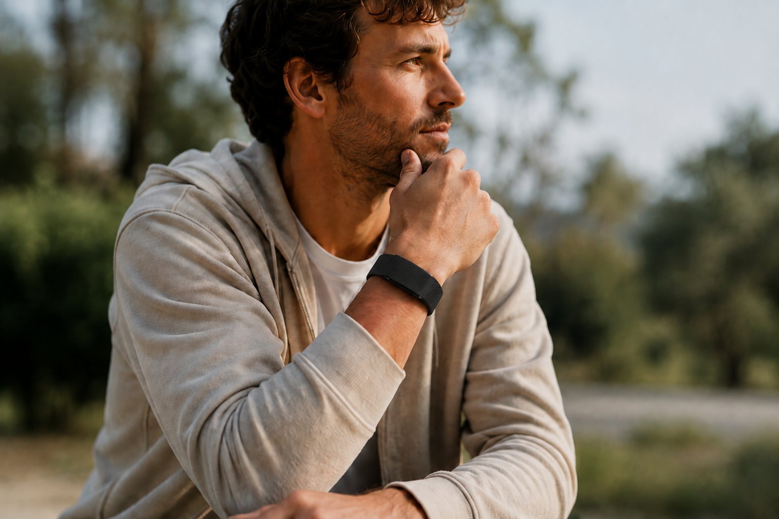Hombre en exterior con DuckDik Sense